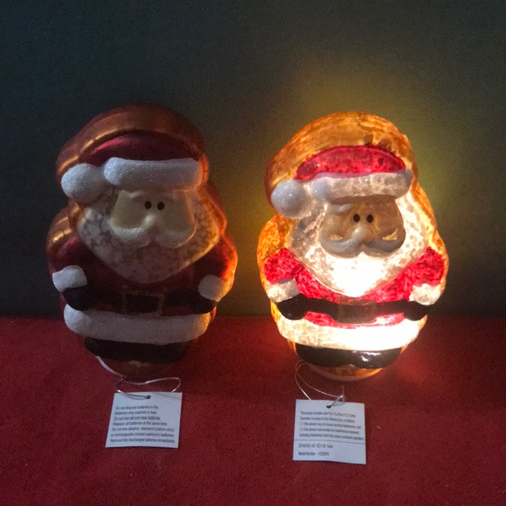 Santa Light-up Mercury Cookie Figurines!